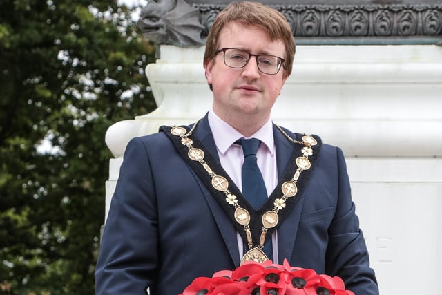 The Mayor Councillor Nicholas Trimble  at a wreath laying ceremony to commemorate VJ Day on August 15. Pic by Norman Briggs, rnbphotoraghy