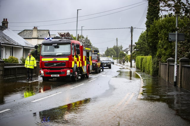 Emergency Services Stage to assist with relief efforts during massive flood in Newcastle County Down.