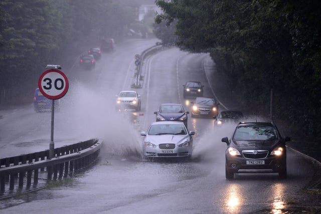 Roads flooded as Storm Francis hit across Belfast.