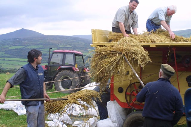 The threshing day at Cushendall in October 2002. Picture: Kevin McAuley/Farming Life archives