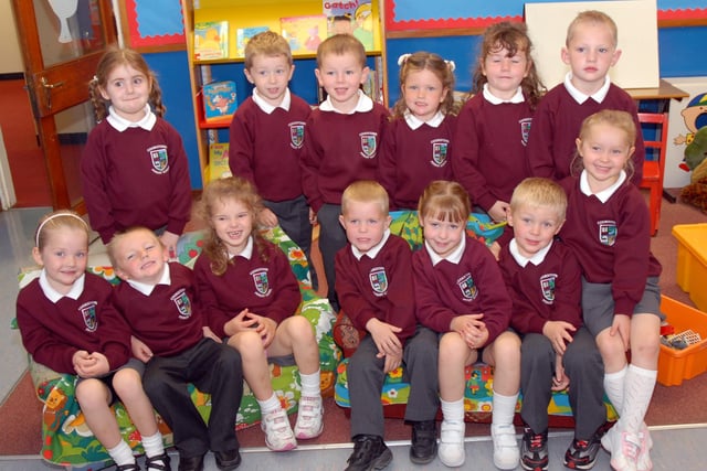 Some of the first year pupils at Mrs. Burrows class at Cookstown Primary School.mm38-7-105ar.