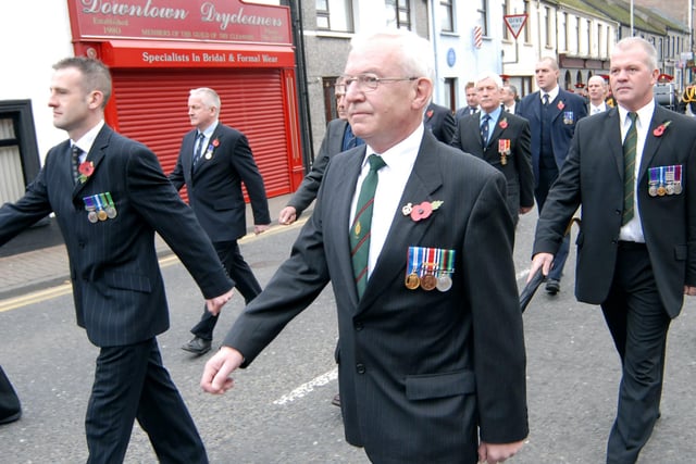 On parade after the Remembrance Day Service at St. Swithen's Church, Magherafelt, last Sunday.mm46-192ar.