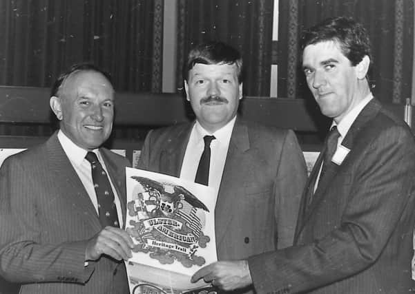 Northern Ireland was on the brink of a tourism boom, reported the News Letter during October 1987. That was the good news as the province's holiday chiefs launched a major conference on the future of the industry. Pictured is Mr Don Ford, general manager of the British Tourist Association in North America, Mr Ian Henderson, Northern Ireland Tourist Board, and Mr Michael Roberts, the NITB's New York agent. Picture: News Letter archives