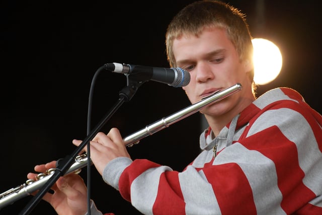 A member of Slovakian band "No Excuse" pictured on stage during the Somewhere Else concert in the grounds of Kilfennan Presbyterian Church on Saturday. LS36-163KM
