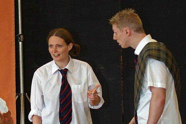 Sorcha Shanahan, as 'Lissie' and Alan Wright playing Adam Finlay in the drama 'Fair Faa Ye', by the Blue Eagle Productions, held in the Fountain Primary School in Londonderry, during the "oot an aboot", programme with the  Foyle Ulster- Scots Festival.