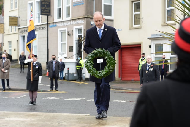 Remembrance Day at the Cenotaph in Enniskillen, Co Fermanagh

Micheal Martin TD, Irish Taoiseach

Photo: Pacemaker
