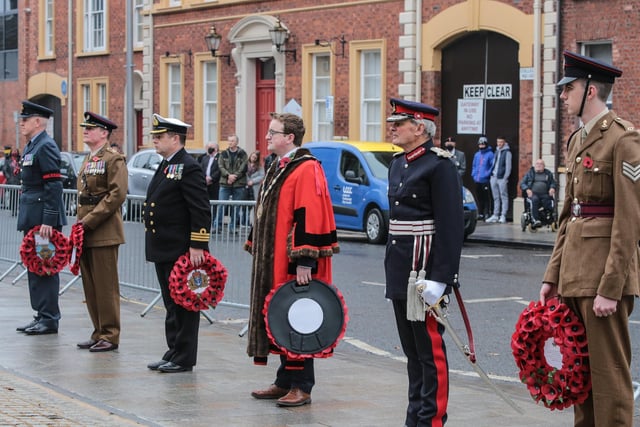 Armed Forces Representatives with the Mayor and Lord Lieutenant. Pic by Norman Briggs, rnbphotographyni