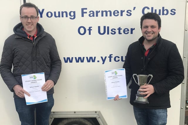 Members of Finvoy YFC receiving their prizes for 2019-2020 competitions