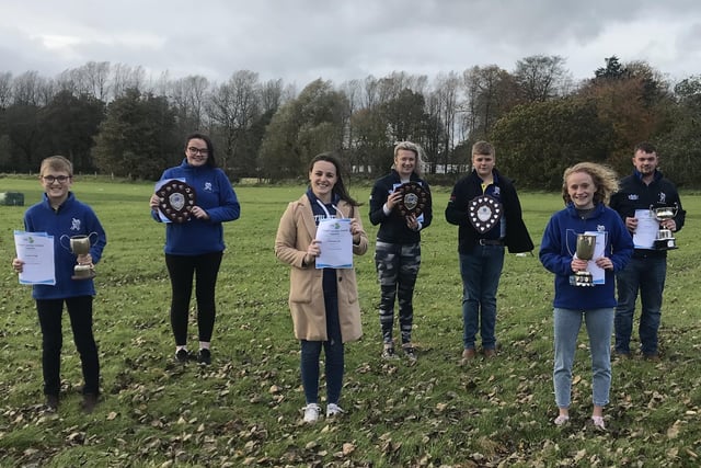 Members of Glarryford YFC receiving their prizes for 2019-2020 competitions