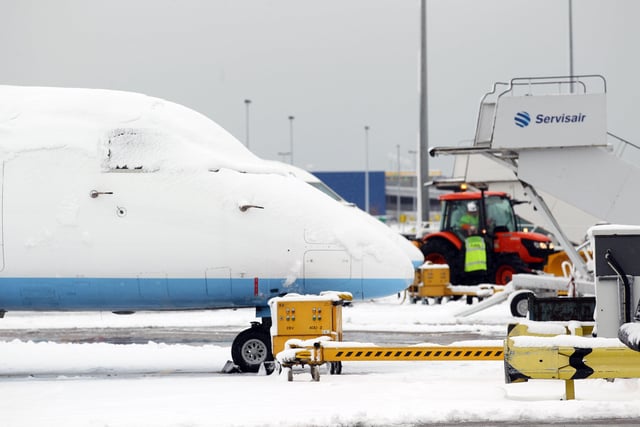 General views of  Belfast City Airport  after travel plans were thrown into chaos because of the bad weather.