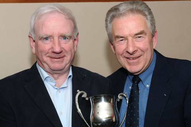 Kenneth McGuffin and Stanley Crooks, winners of the Orritor Bowling Club Pairs Competition.mm1610-131ar.