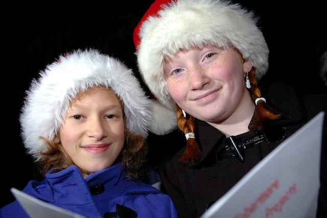 Katrina and Kristen who joined in the Carol singing at the Tobermore Christmas lights switch on last Saturday night.