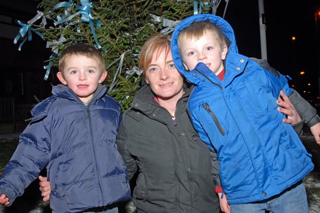 Alison,Jason and Jay have fun at the Antiville Christmas tree light up