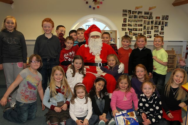 Children from Gracehill After Schools Club who had a visit from Santa on their last day of term last week