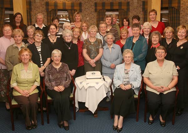 Members of the Magheramason WI and guests attending a special dinner in the Broomhill Hotel, Londonderry, to mark the WI's 50th anniversary.  LS46-538MT.