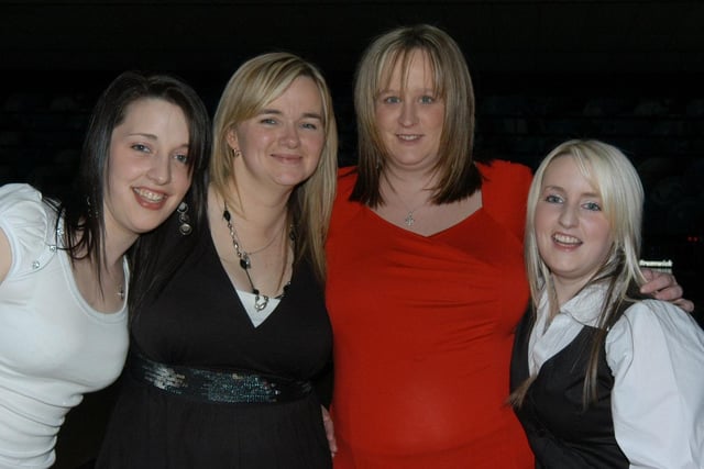 Trudi Cooke, Caroline Bond, Gemma Price and Samantha Cooke pictured at the Texaco Drumahoe Xmas party. 1512Ap66