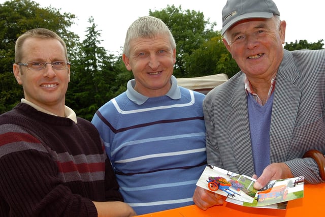 Nigel Davidson, David Nesbitt and John Fulton who enjoyed the 22nd Desertmartin Parish Church garden fete and vintage rally.mm34-365sr