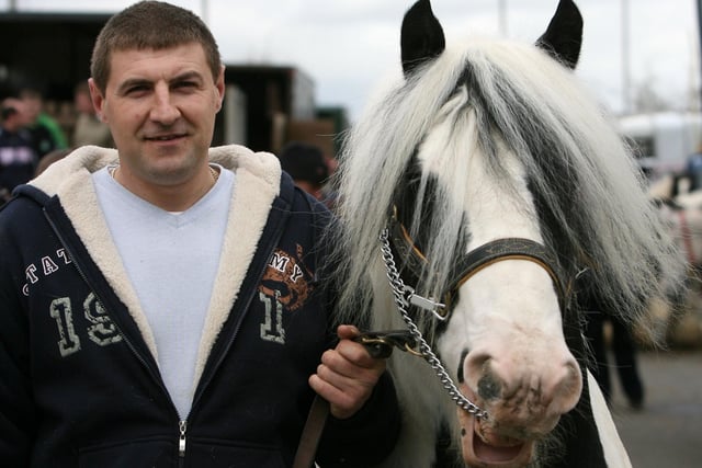 with his Gypsy Cob at the Toome Horse Fair. AT16-303JC