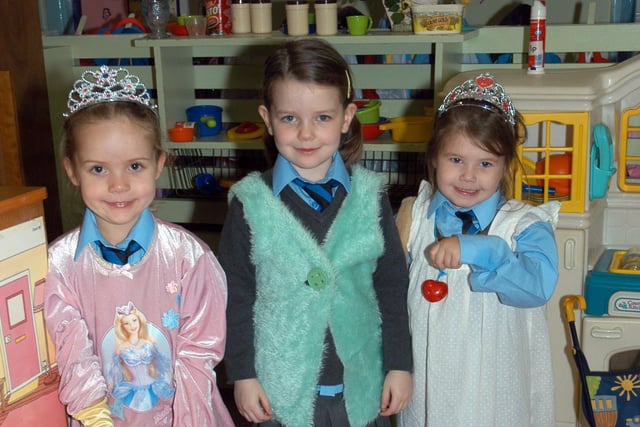 St Marys Primary School, Derrymore pupils, Emma Doherty, Cliodhna McDonald and Siobhan Holden play dressing up in 2007
