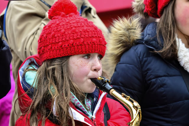 A young musician playing a clarinet at the 2015 City of Derry Jazz Festival. Photo: George Sweeney / Derry Journal.