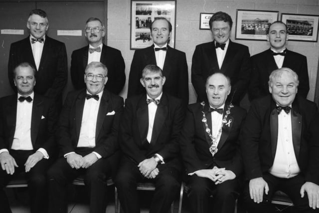 Members  and guests looking smart at the annual City of Derry Rugby Club Awards evening in February 1996.