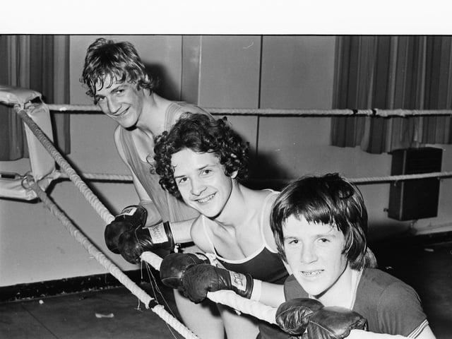 1977... Members of Rosemount and District Youth Centre Boxing Club. From left, Mickey McGlinchey, Peter Harkin and Gerry Duddy.