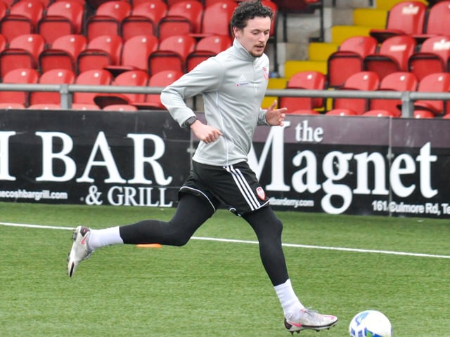 Striker David Parkhouse keeping his eye on the ball during pre-season training. Picture courtesy Event Images & Video