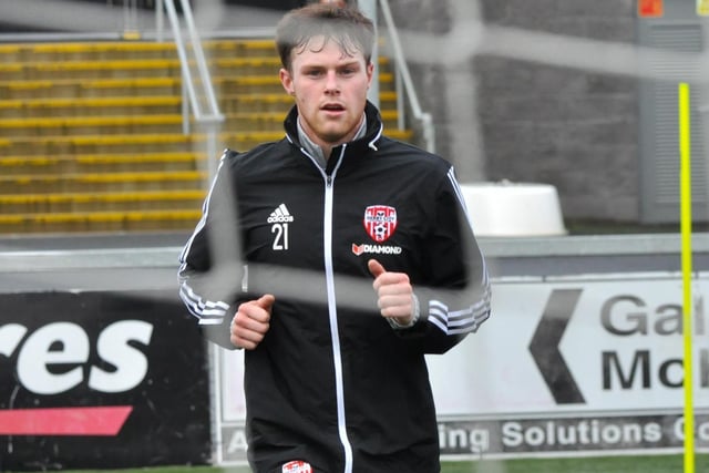 Defender Cameron McJannet pictured during this morning's training session, at the Ryan McBride Brandywell Stadium. Picture courtesy Event Images & Video