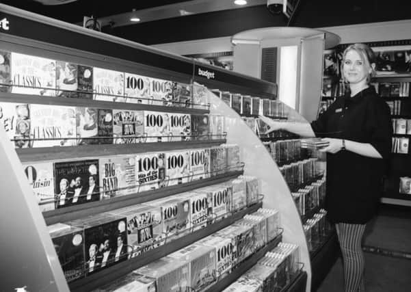 Fiona Faulkner, sales assistant, at the newly-opened Virgin Megastore in Foyleside Shopping Centre.