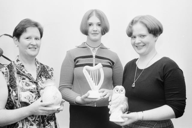 Prizewinners in the pub talent competition at the Clonmany Festival. From left are Ann Cavanagh, runner-up, Elaine Doherty, Rasheney, winner, and Siobhan Cavanagh, Gleneely, who was third.