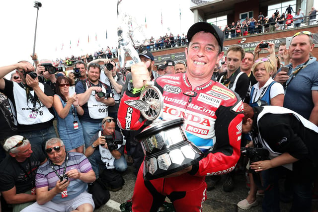 John McGuinness's 23rd and most recent Isle of Man TT came when he won the prestigious Senior race again in 2015 - his seventh win in the race. The race was held over four laps after being stopped initially following a serious crash involving Northern Ireland's Jamie Hamilton. McGuinness set his fastest ever TT lap in the race at 132.701mph as he beat James Hillier and Ian Hutchinson.
