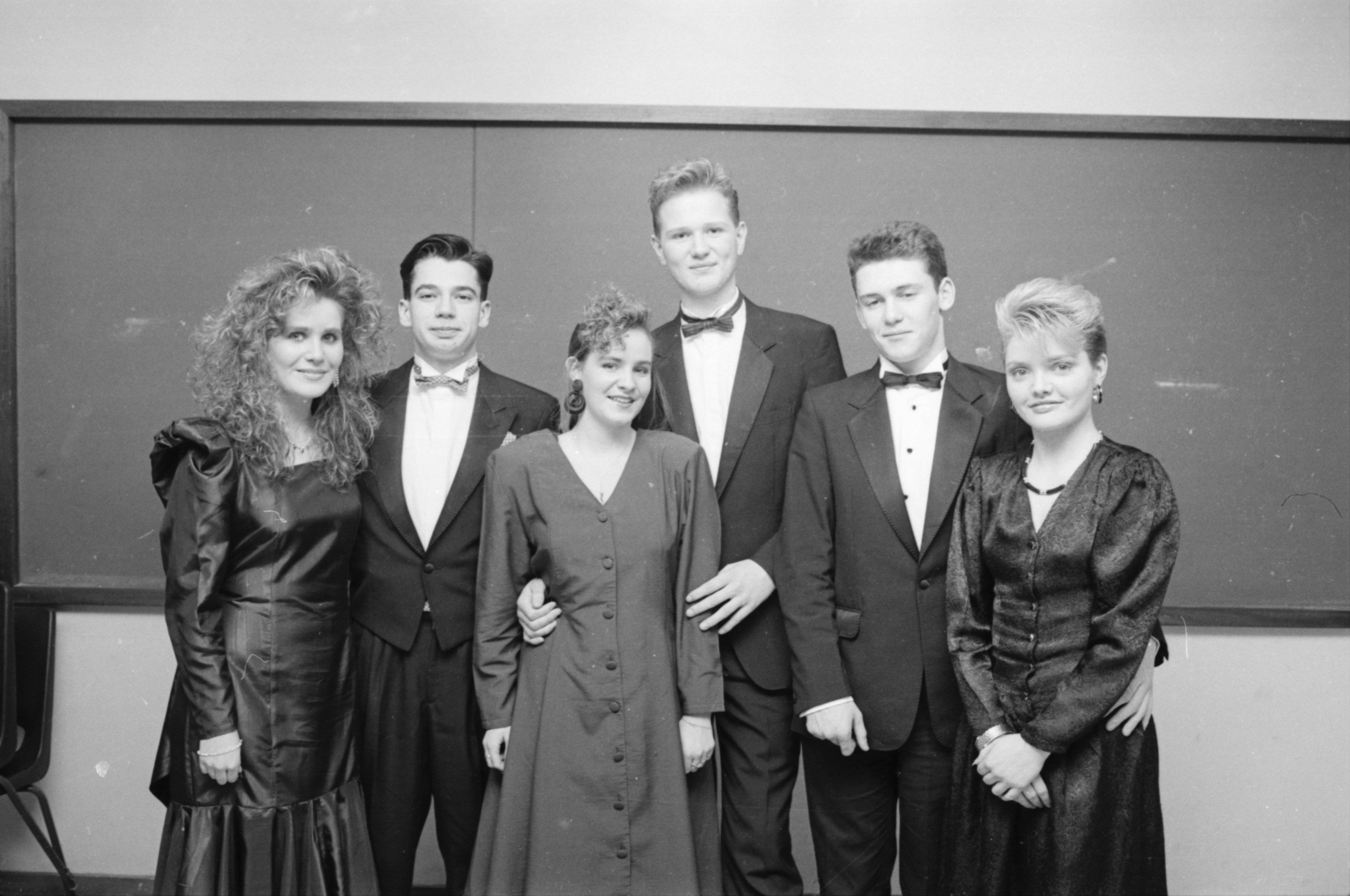 Enjoying the St Columb's College formal are, from left, Sinead Henderson, Michael Quigley, Roisin Doherty, John Paul McLaughlin, Peter Moran and Joanne Blanking.