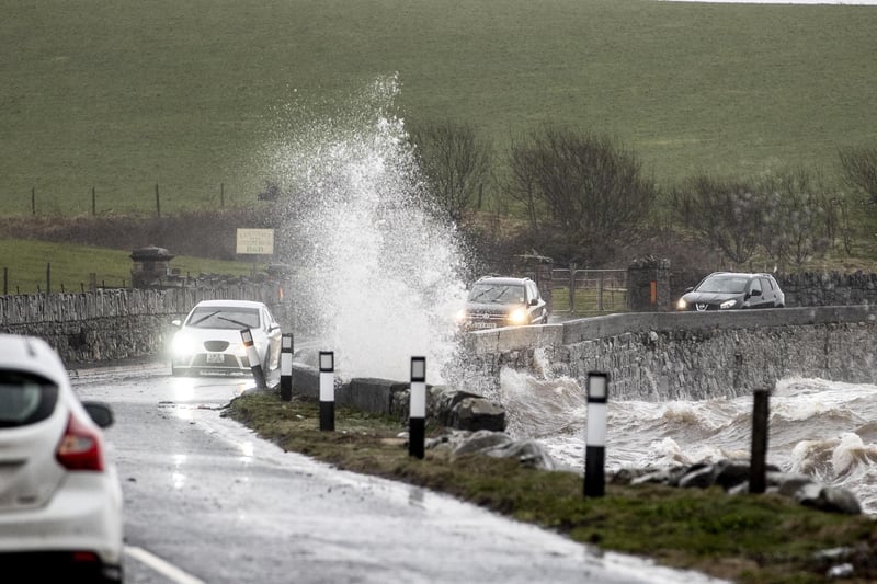 14/02/21 McAuley Multimedia.. Heavy rain and high winds batter the Ards Peninsula on Sunday afternoon as police issue a warning to motorists.Pic Steven McAuley/McAuley Multimedia