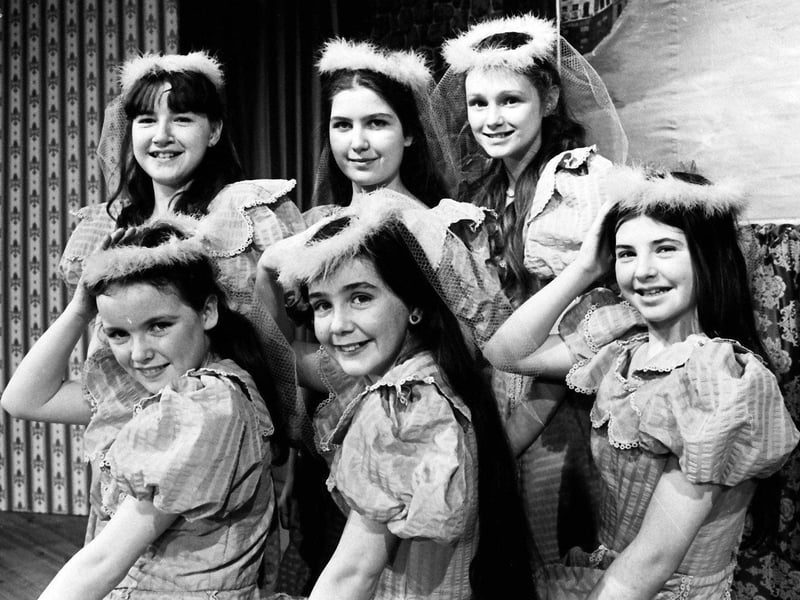 February 1981... The six sisters in Thornhill College's production of 'Bless the Bride' were played by, at front, Maeliosa Carlin, Sarah Louise Hegarty and Aisling Martin. At back are Grace Lafferty, Maria O'Doherty and Shauna O'Doherty.