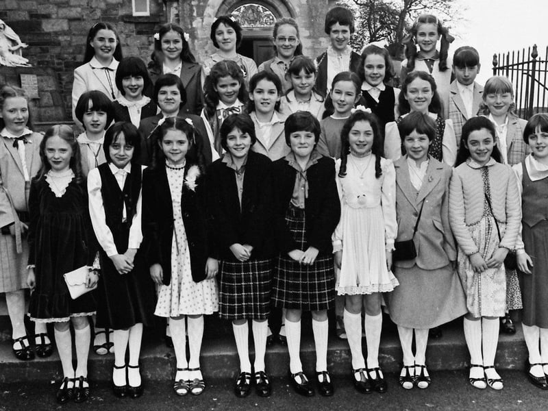 April 1981... Children from St Columba's Girls PS, Long Tower, who made their Confirmation.