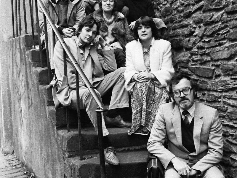 November 1980... Members of the cast who performed in the '71 Players' production of 'Mungo's Mansion', by Walter Macken, at the Little Theatre, St Columb's.