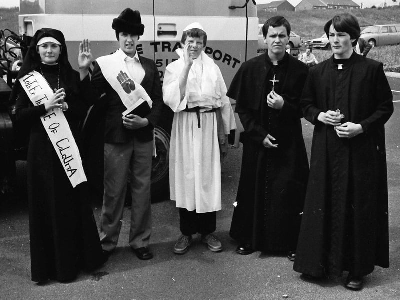 July 1980... All dressed up for the fancy dress contest at the Carnhill parish festival.