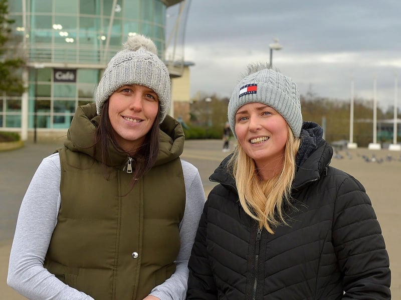 Emma McCready and Lauren Doherty pictured recently getting some outdoor exercise along the Foyle Embankment. DER2105GS – 016