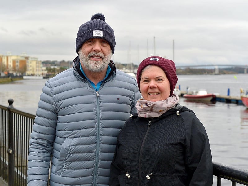 Column and Pauline Cooke pictured recently while walking along the Foyle Embankment. DER2105GS – 021