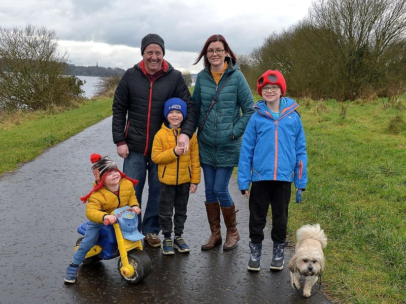 The Houston family getting some outdoor exercise in the Bay Road Park recently. DER2105GS – 031