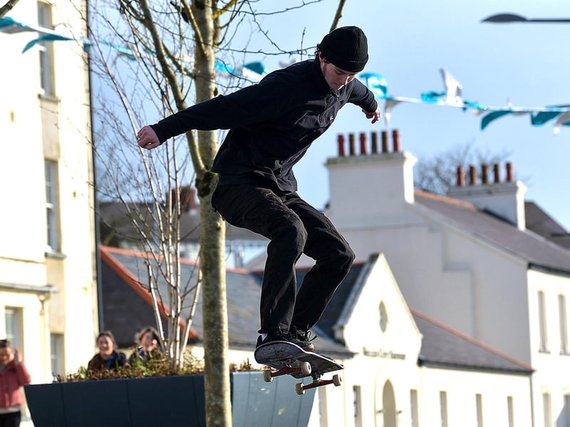 Photographer George Sweeney captured local skateboarder Michael Bradley displaying some serious skills at Ebrington recently. (Photos: George Sweeney/ Derry Journal)
