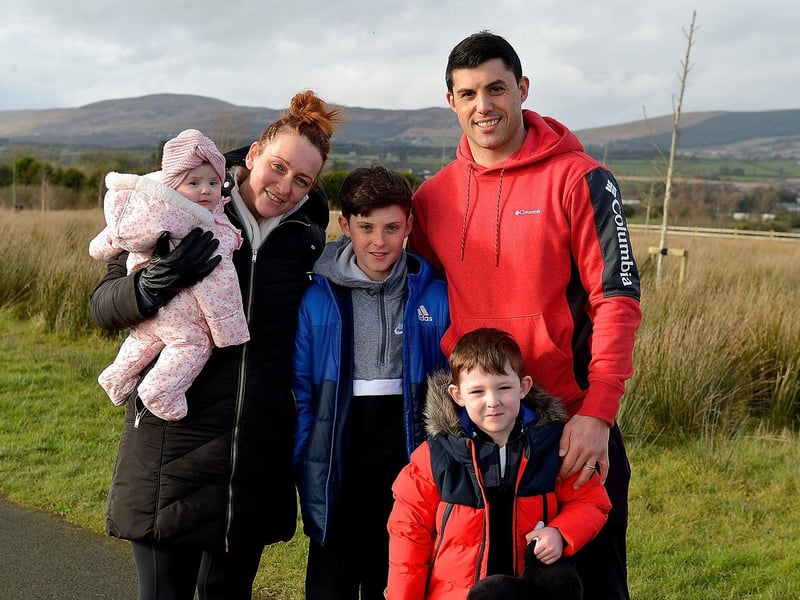 The Peberdy family enjoy a walk in Culmore Country Park recently. DER2107GS – 007