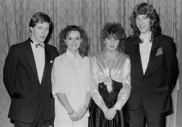Pictured at the first ever formal organised by the North West College of Technology (Strand Road), Derry, are, from left, John Crilly, Maria Cassidy, Natalie Mailey and Curtis Cunningham.