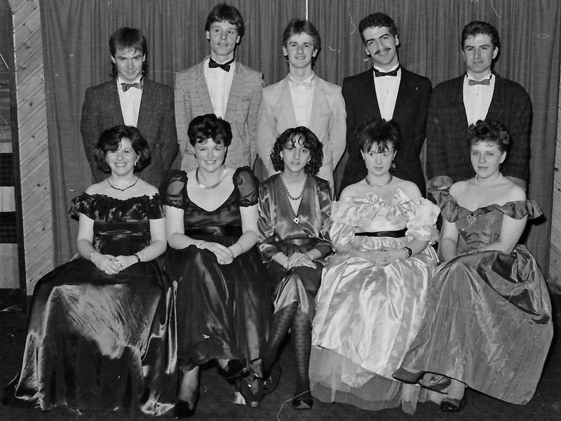 Seated, from left, are Terri Harkin, Claire Coyle, Jane Gillespie, Lisa Irwin and Geraldine Burns. Standing are Gary McCauley, Nicholas Macari, Martin Kivlehan, Kevin Doherty and Pearse Roddy.