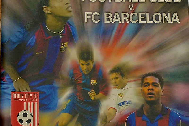 The star studded Barcelona team arrived at Brandywell Stadium for a friendly match which will long in the memory for City fans on August 2003.
