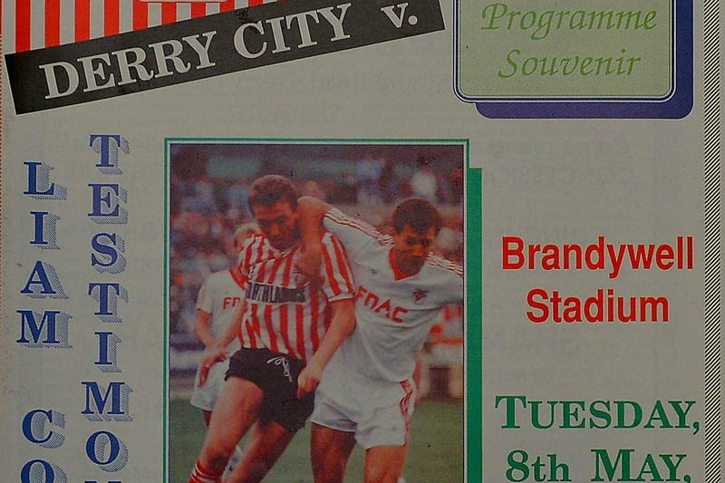 English club Newcastle United came to Derry as part of Liam Coyle's Testimonial match in May 1990.