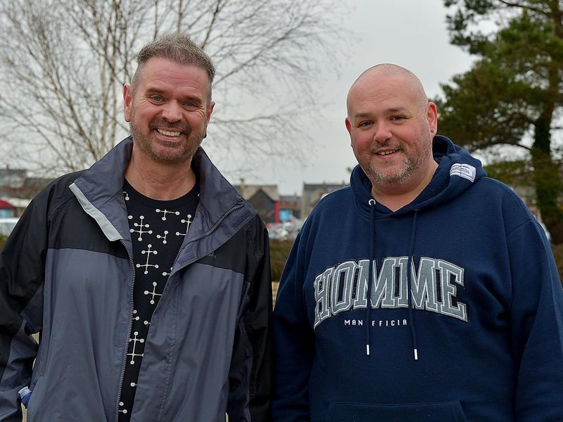 David Coups and John Lanigan pictured during a recent dander along Queen’s Quay recently. DER2109GS – 005