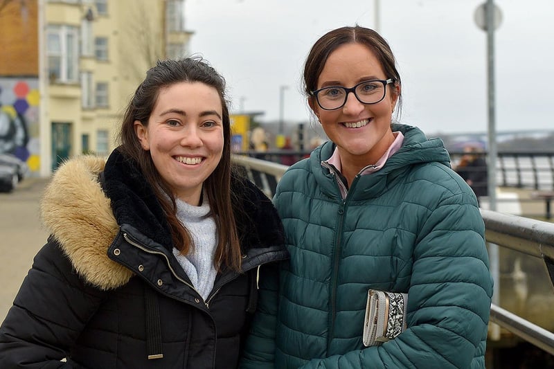 Clíona McKinney and Bronagh Halpenny exercising along Queen’s Quay recently. DER2109GS – 007
