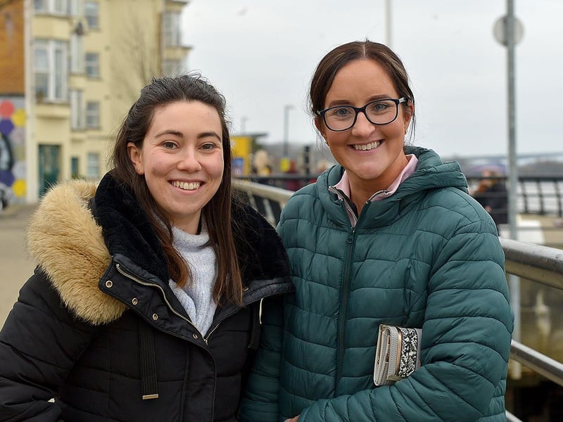 Clíona McKinney and Bronagh Halpenny exercising along Queen’s Quay recently. DER2109GS – 007