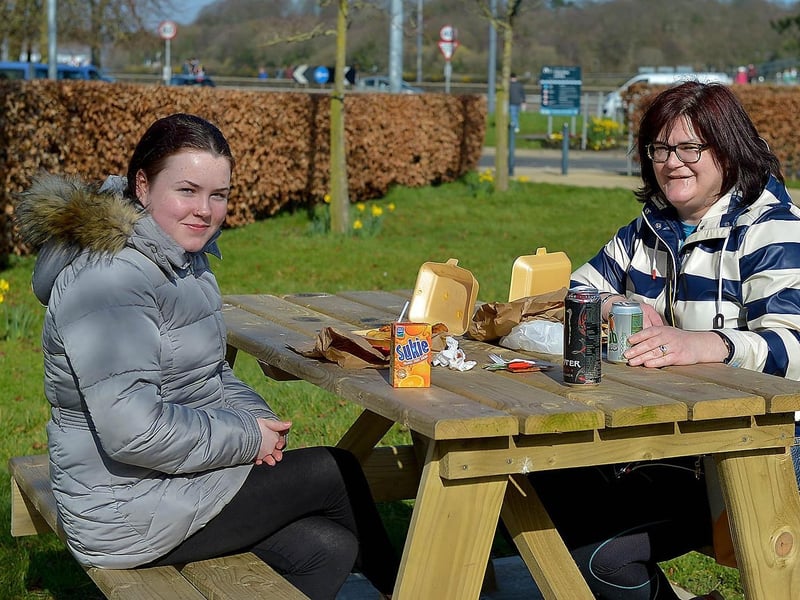 Chloe and Ester Haire visited the Peace Garden on St Patrick’s Day. DER2110GS – 023